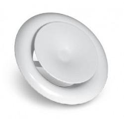 Grille Aération / Diffusion Circulaire Plastique + Molette régulation débit  diam. 100 mm