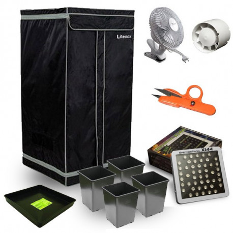 Kit box de culture mylarisé 60x60x120 LED-X144 Kit box de culture mylarisé 60x60x120 LED-X144